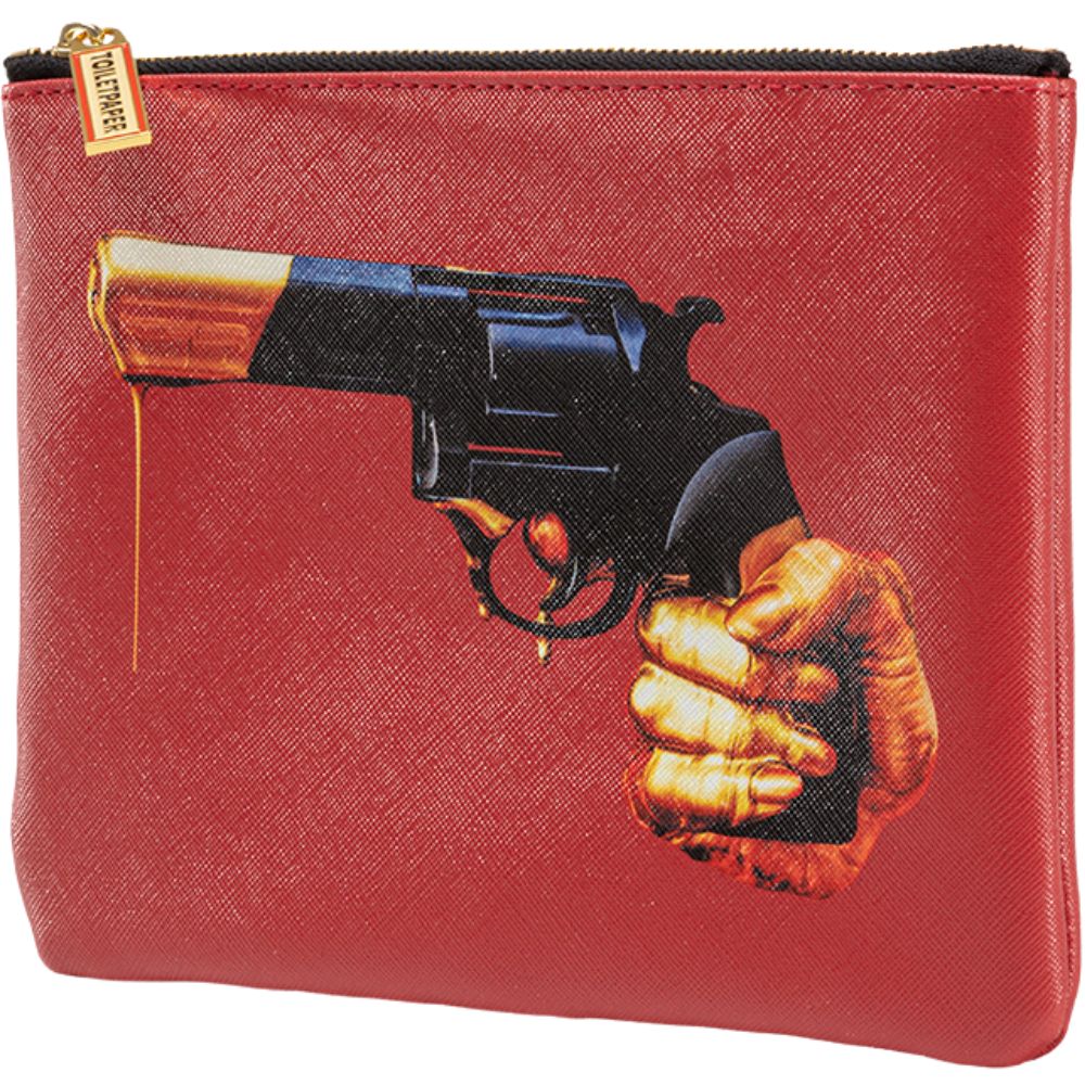 Tasje TOILETPAPER REVOLVER 21 x 15,5 cm rood, Seletti
