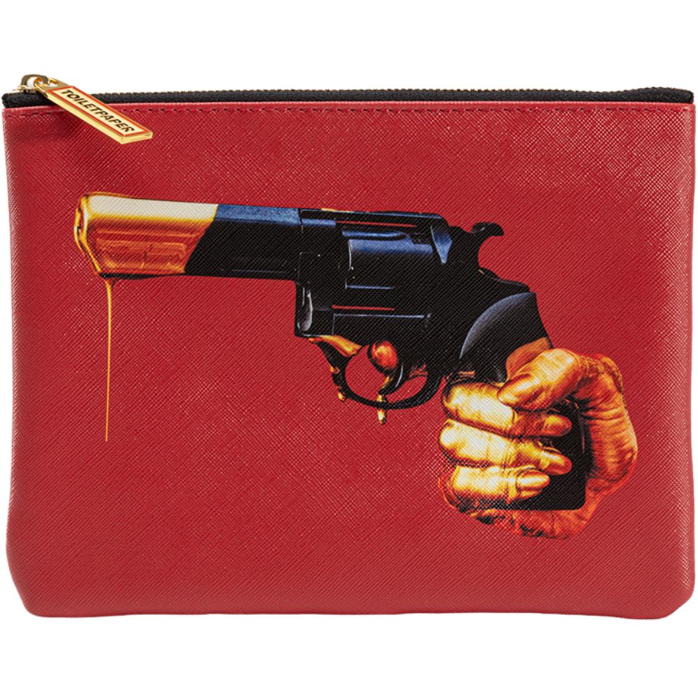 Tasje TOILETPAPER REVOLVER 21 x 15,5 cm rood, Seletti