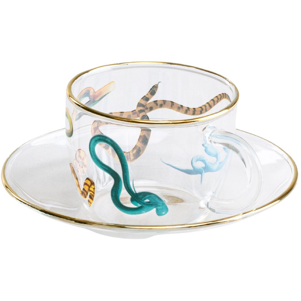 Espressokopje met schoteltje TOILETPAPER SNAKES 50 ml, Seletti