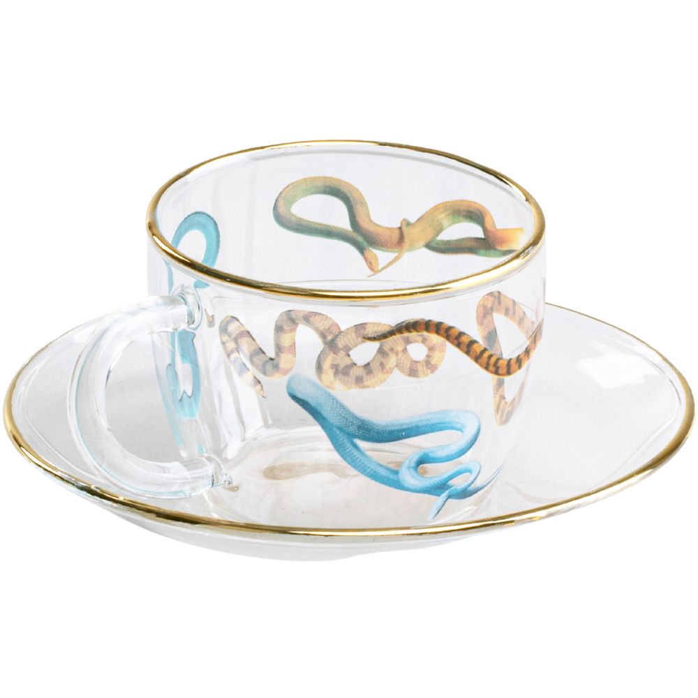 Espressokopje met schoteltje TOILETPAPER SNAKES 50 ml, Seletti