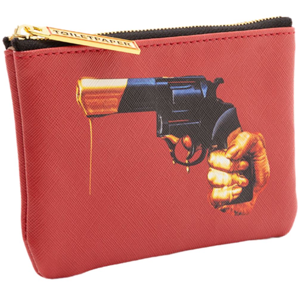 Make-up-tasje TOILETPAPER REVOLVER 15,5 x 9,5 cm, rood, Seletti