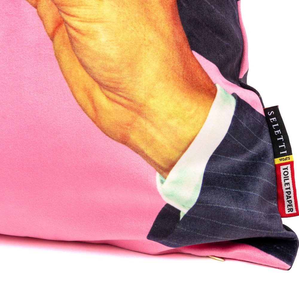 Kussentje TOILETPAPER LIPSTICKS 50 x 50 cm, roze, Seletti