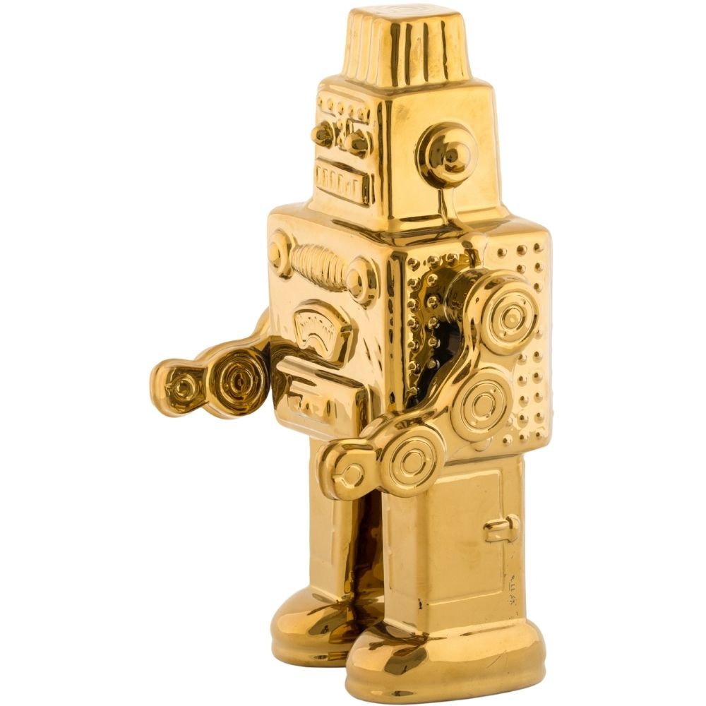 Huisdecoratie MEMORABILIA MY ROBOT 30 cm, goud, porselein Seletti