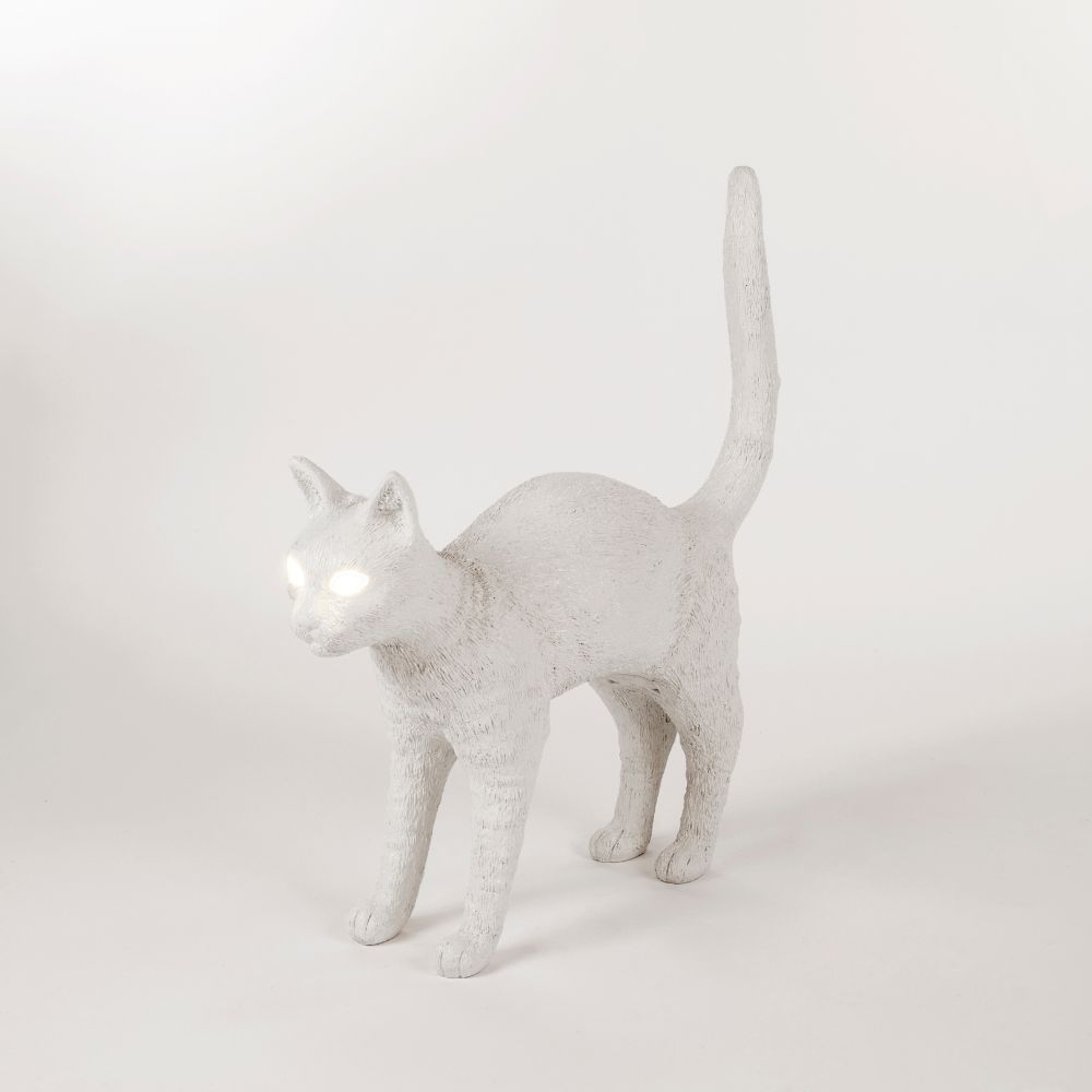 Tafellamp JOBBY THE CAT 52 cm, LED, wit, Seletti