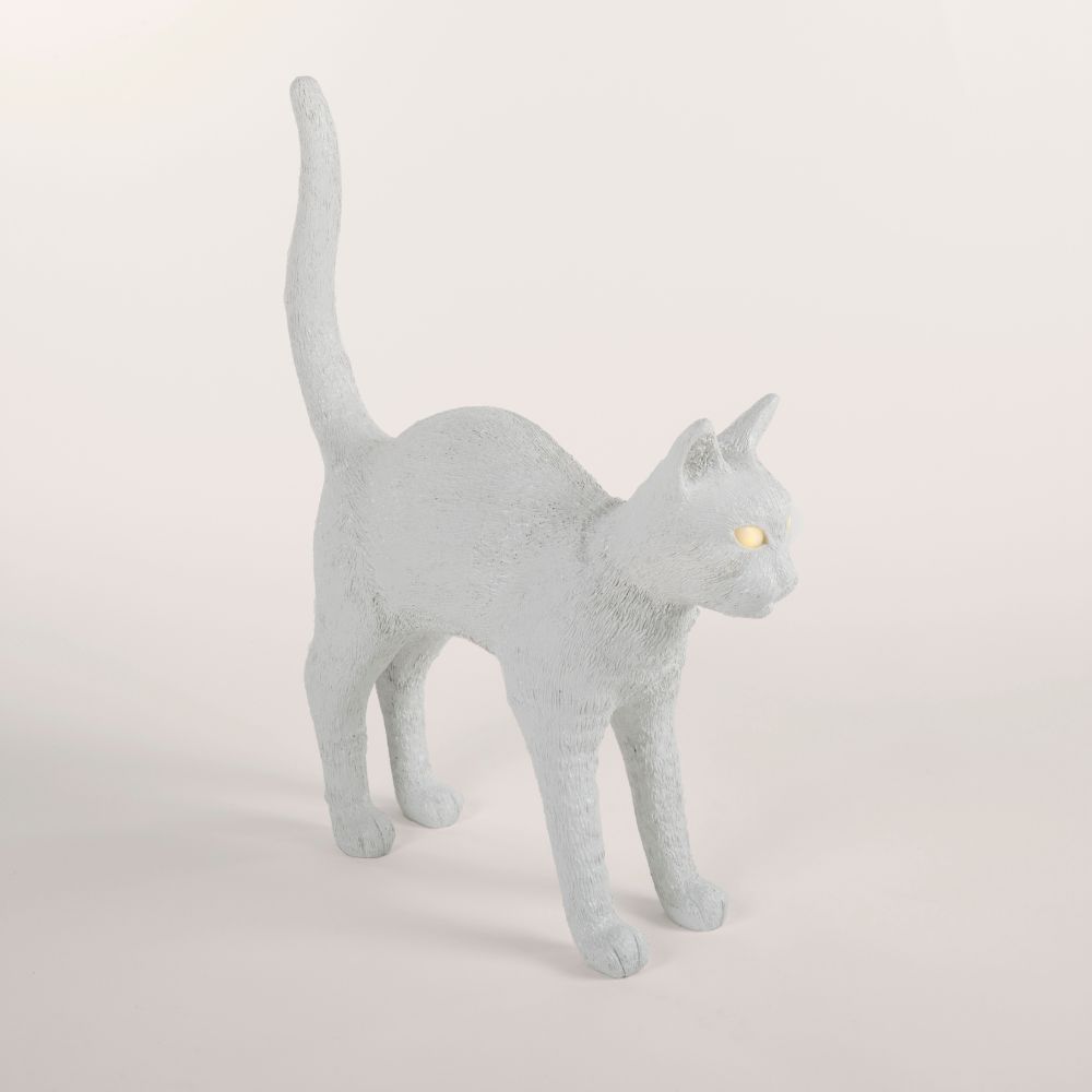 Tafellamp JOBBY THE CAT 52 cm, LED, wit, Seletti
