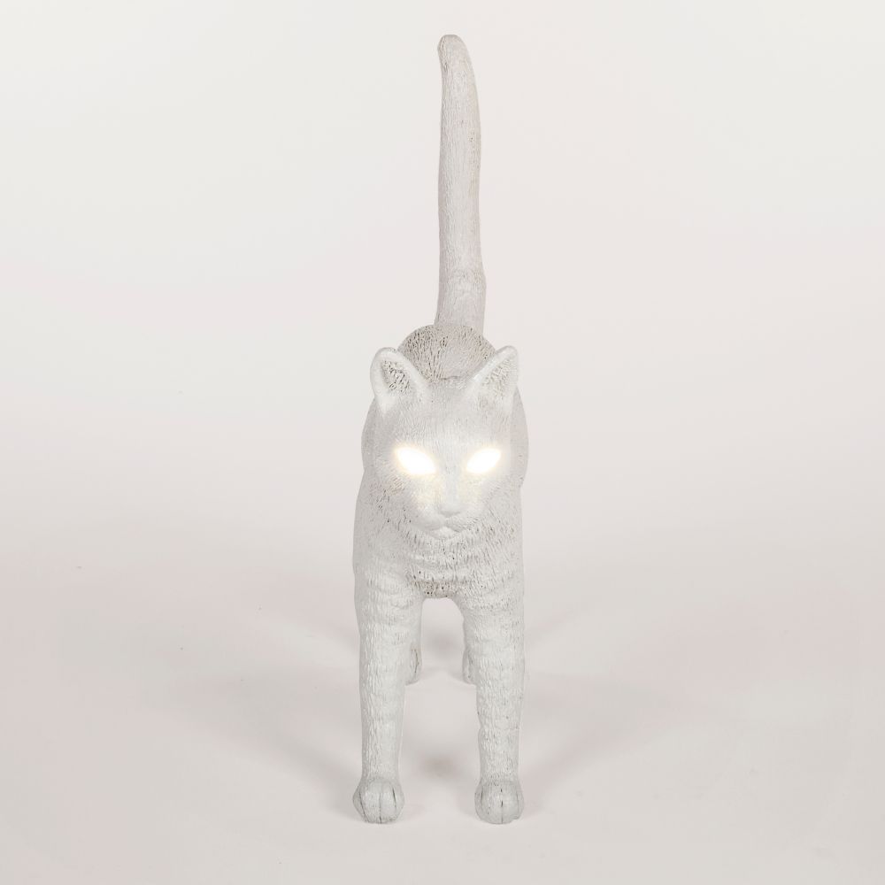 Tafellamp JOBBY THE CAT 52 cm, LED, wit, Seletti