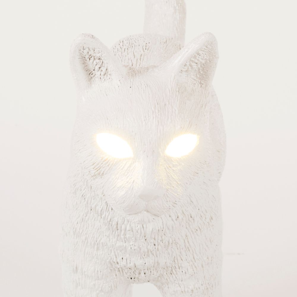 Tafellamp JOBBY THE CAT 52 cm, LED, wit, Seletti