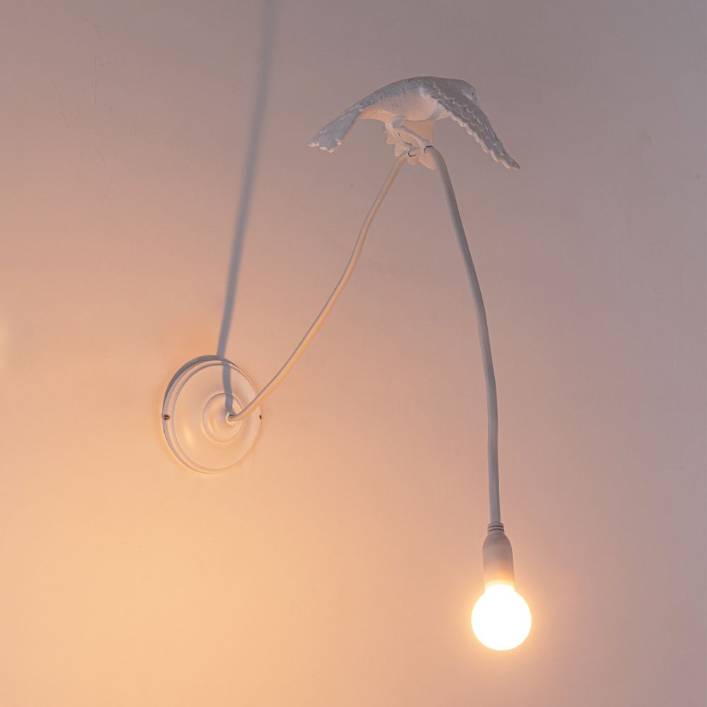 Wandlamp SPARROW TAKING OFF 100 cm, wit, Seletti