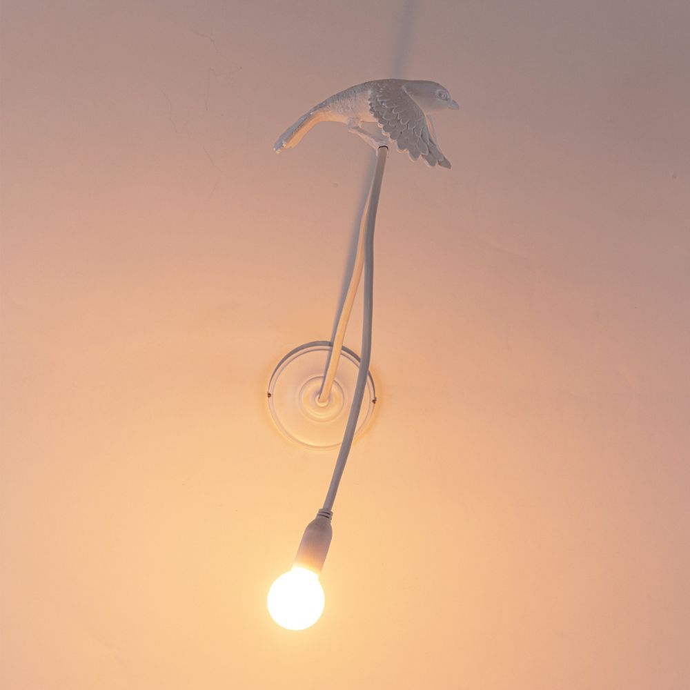 Wandlamp SPARROW TAKING OFF 100 cm, wit, Seletti