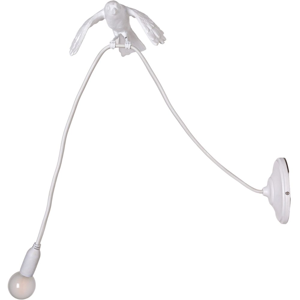 Wandlamp SPARROW TAKING OFF 100 cm, wit, Seletti