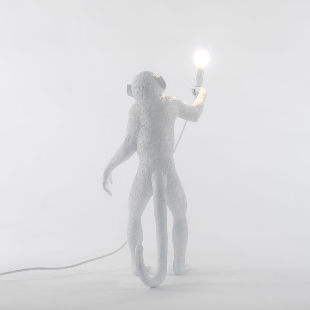 Tafellamp MONKEY STANDING 54 cm, wit, Seletti