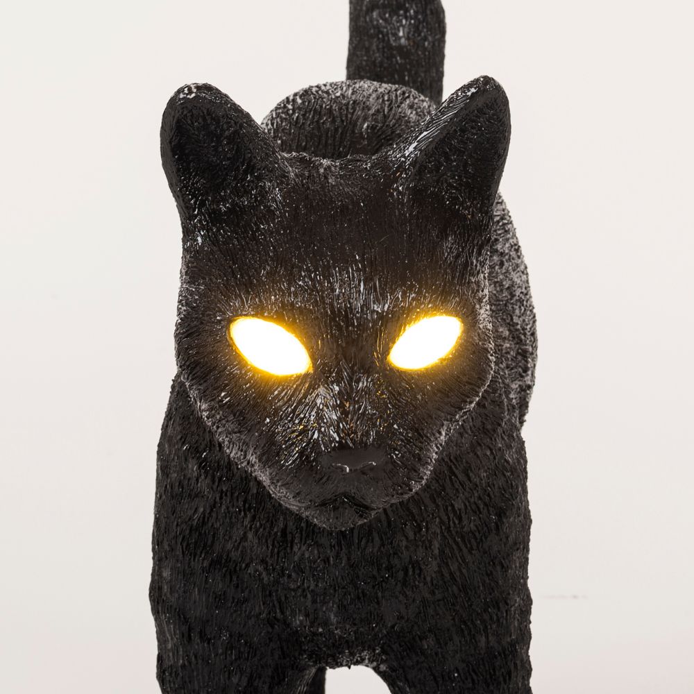Tafellamp JOBBY THE CAT 52 cm, LED, zwart, Seletti