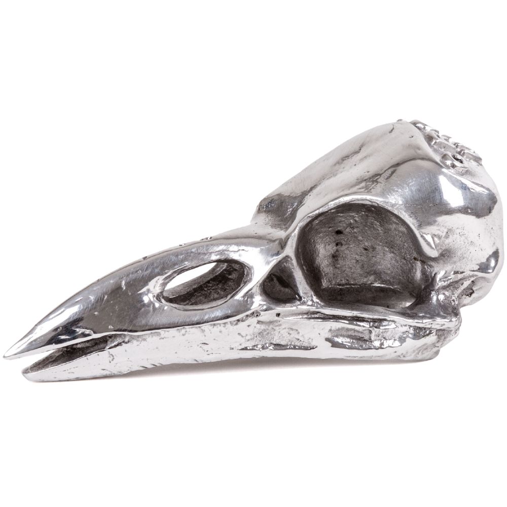 Sculptuur WUNDERKAMMER CROW UP 10,5 cm, zilver, aluminium, Seletti
