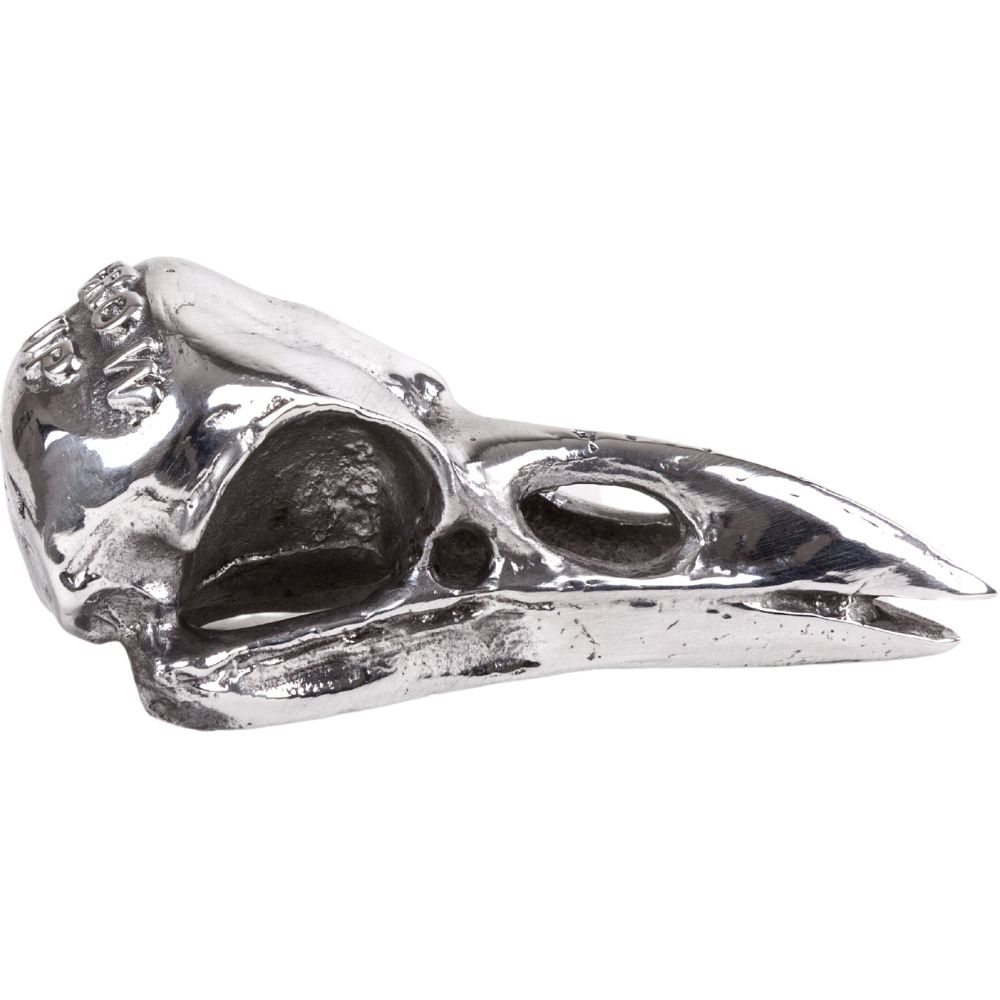 Sculptuur WUNDERKAMMER CROW UP 10,5 cm, zilver, aluminium, Seletti