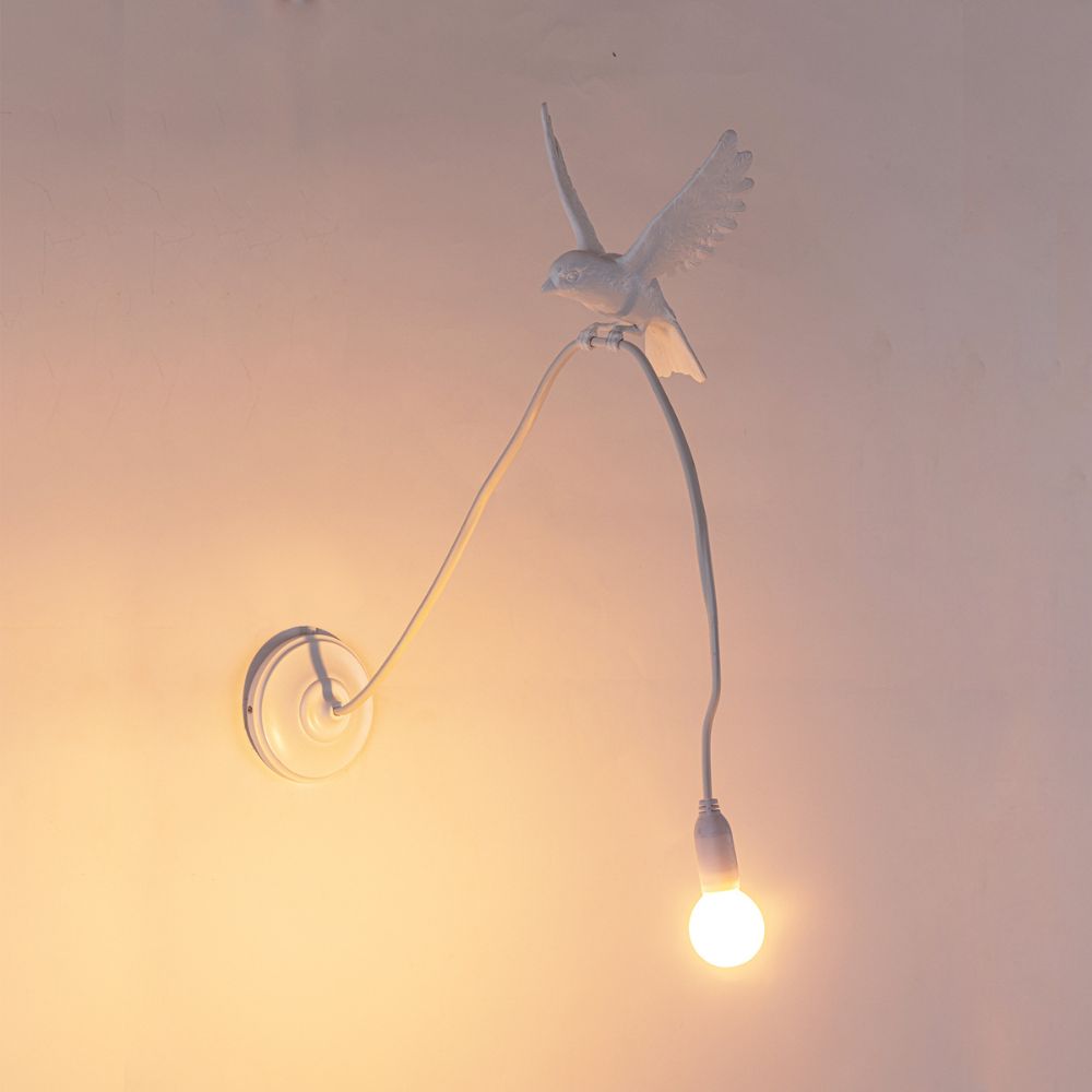 Wandlamp SPARROW LANDING 100 cm, wit, Seletti
