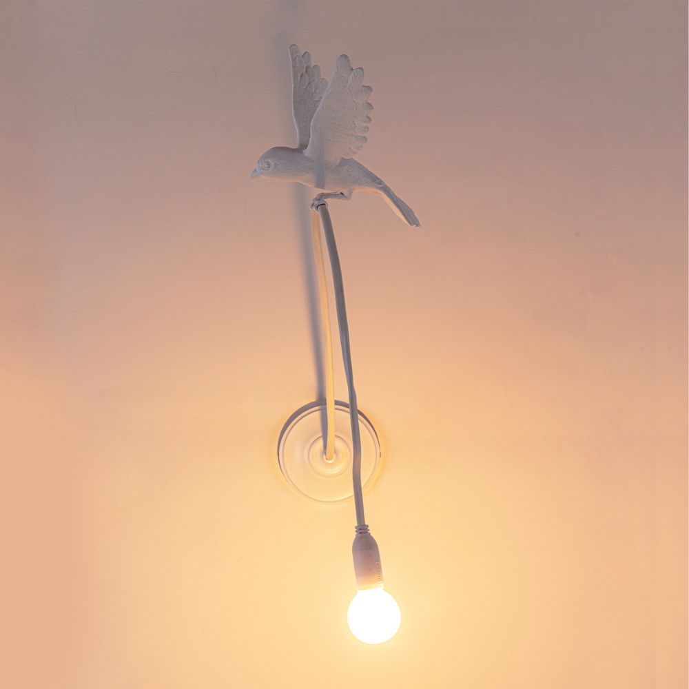 Wandlamp SPARROW LANDING 100 cm, wit, Seletti