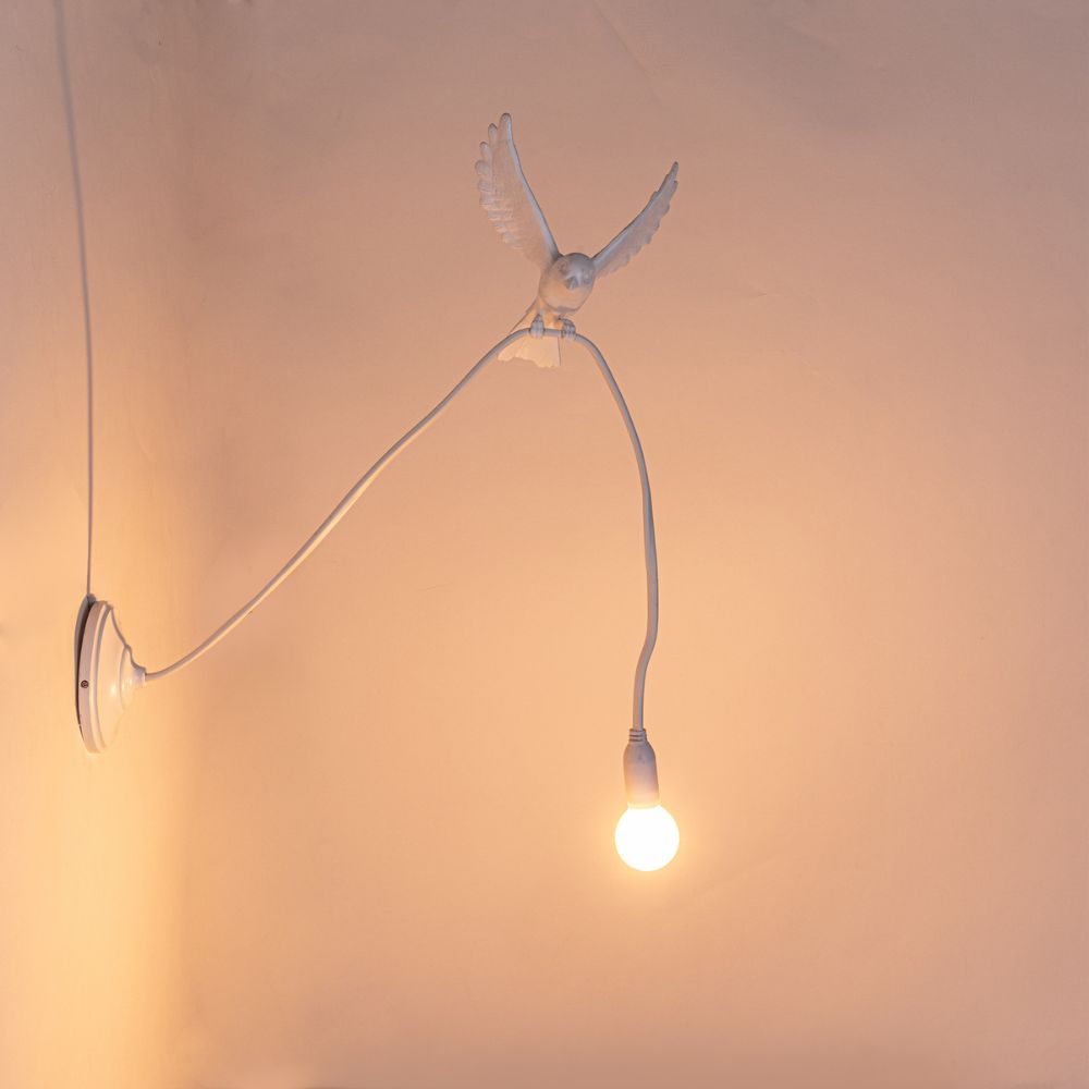 Wandlamp SPARROW LANDING 100 cm, wit, Seletti
