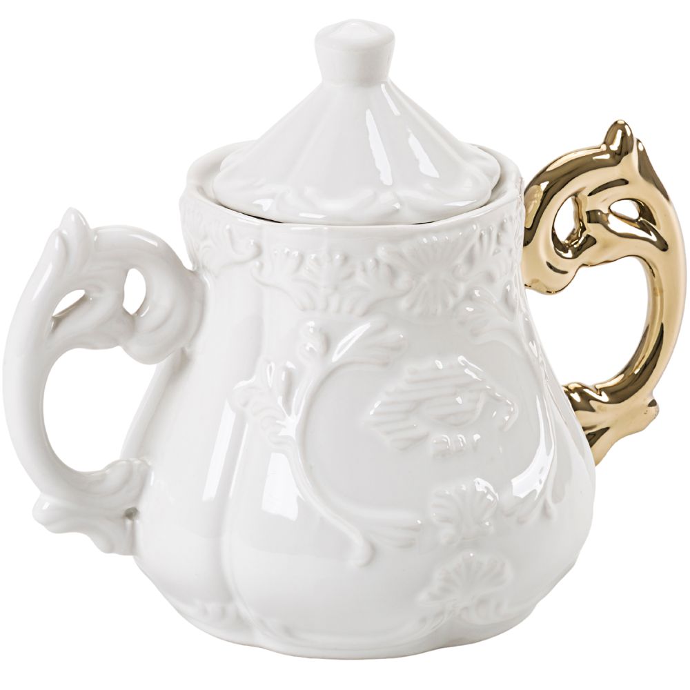 Suikerpot I-WARES 15 cm, goudkleurig, Seletti