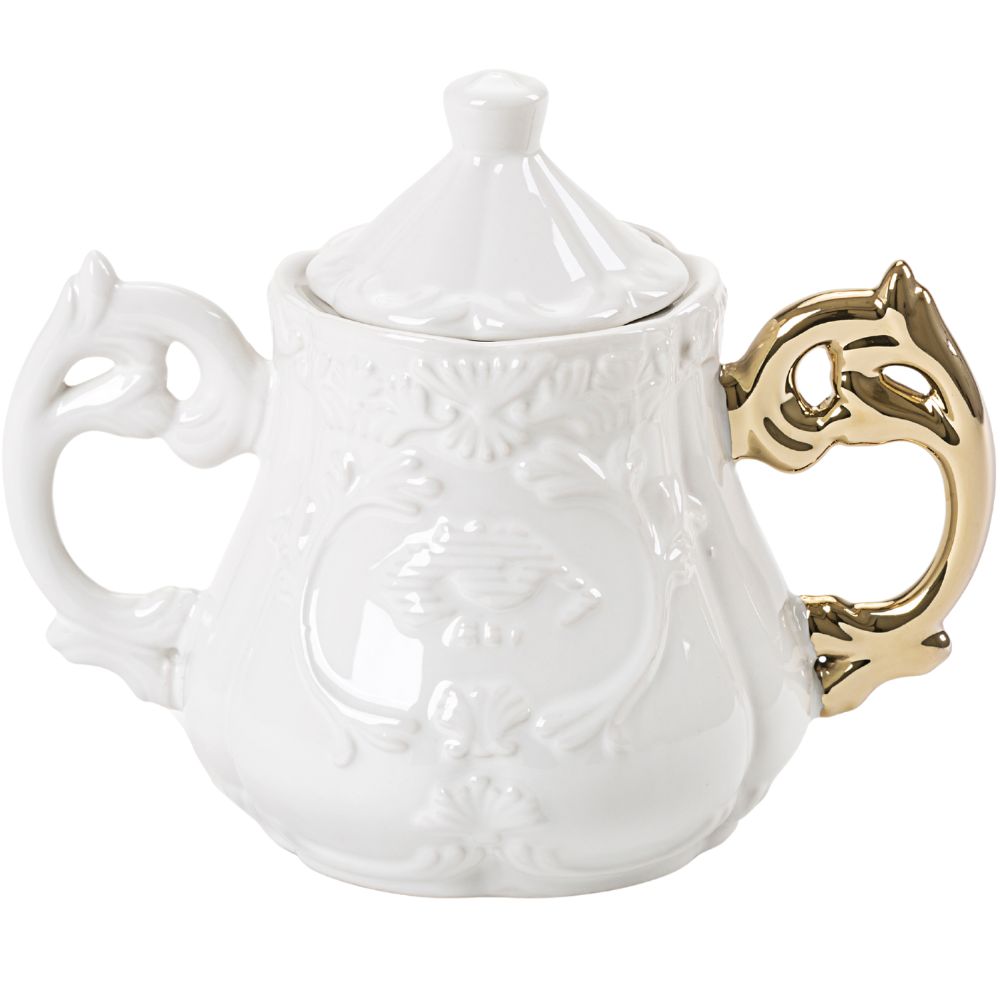Suikerpot I-WARES 15 cm, goudkleurig, Seletti