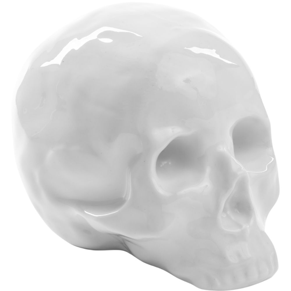 Decoratieve schedel MEMORABILIA MY SKULL 25 cm, wit, porselein, Seletti