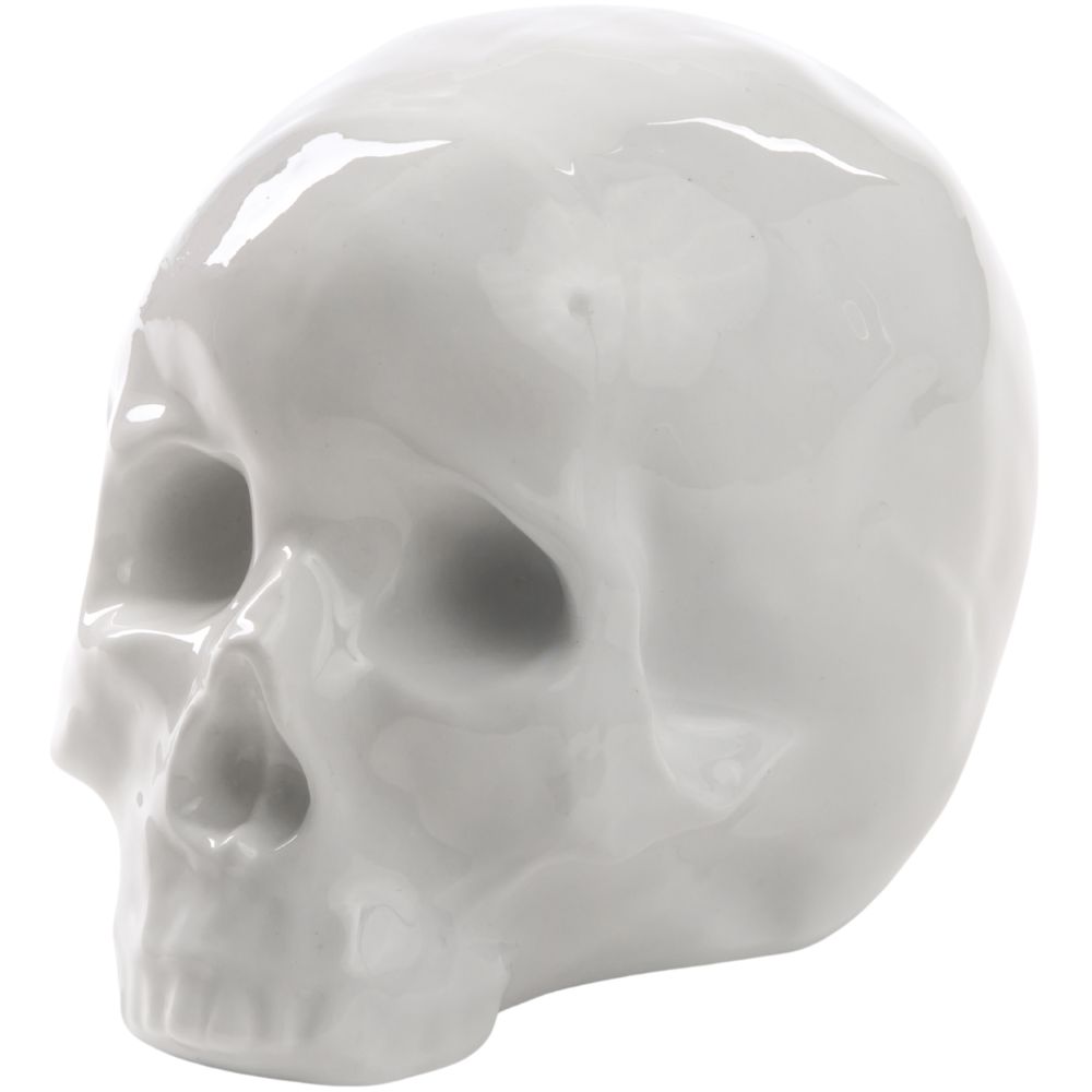 Decoratieve schedel MEMORABILIA MY SKULL 25 cm, wit, porselein, Seletti