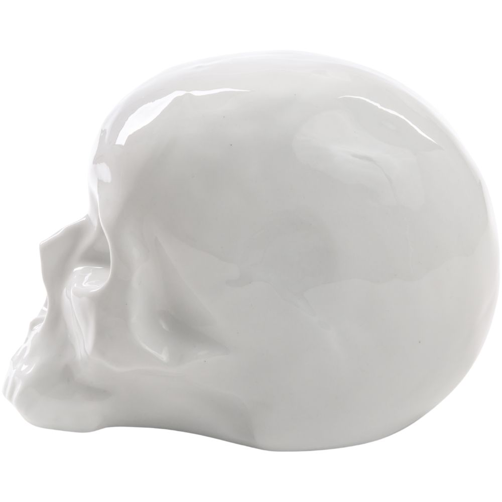 Decoratieve schedel MEMORABILIA MY SKULL 25 cm, wit, porselein, Seletti