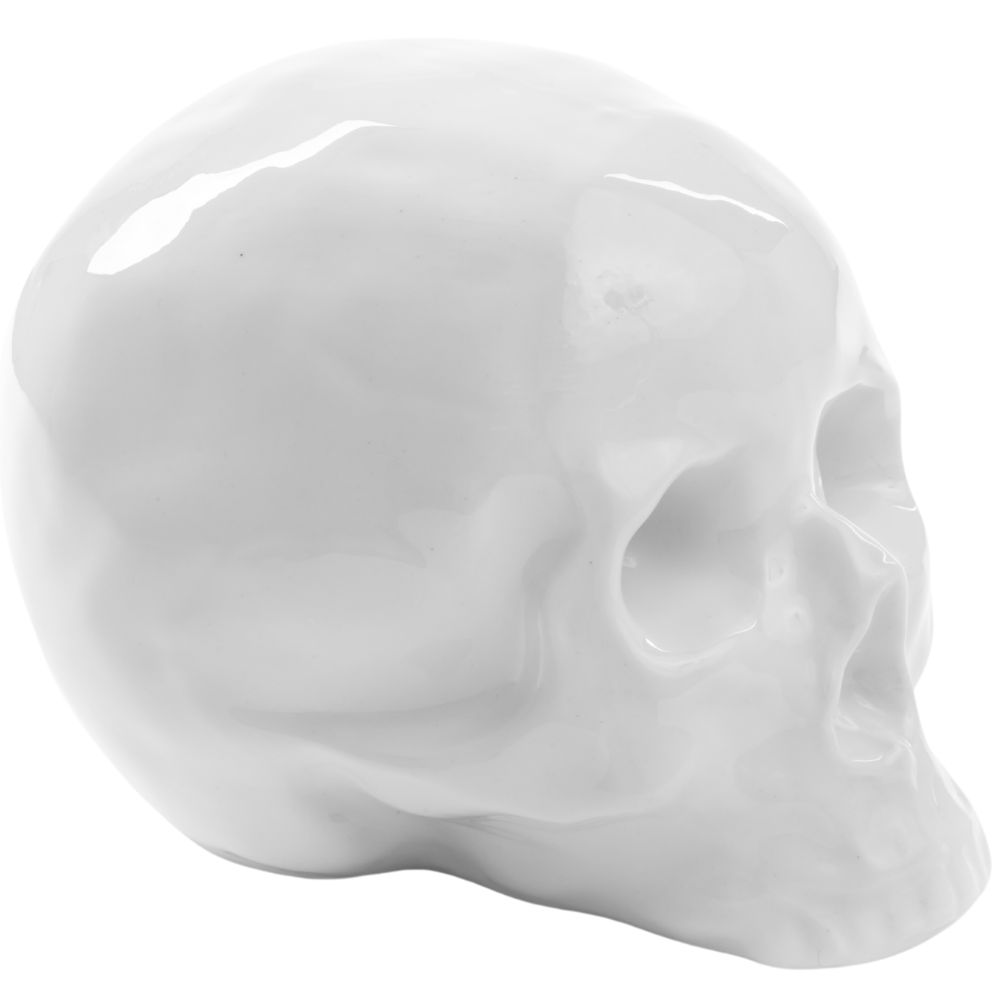 Decoratieve schedel MEMORABILIA MY SKULL 25 cm, wit, porselein, Seletti