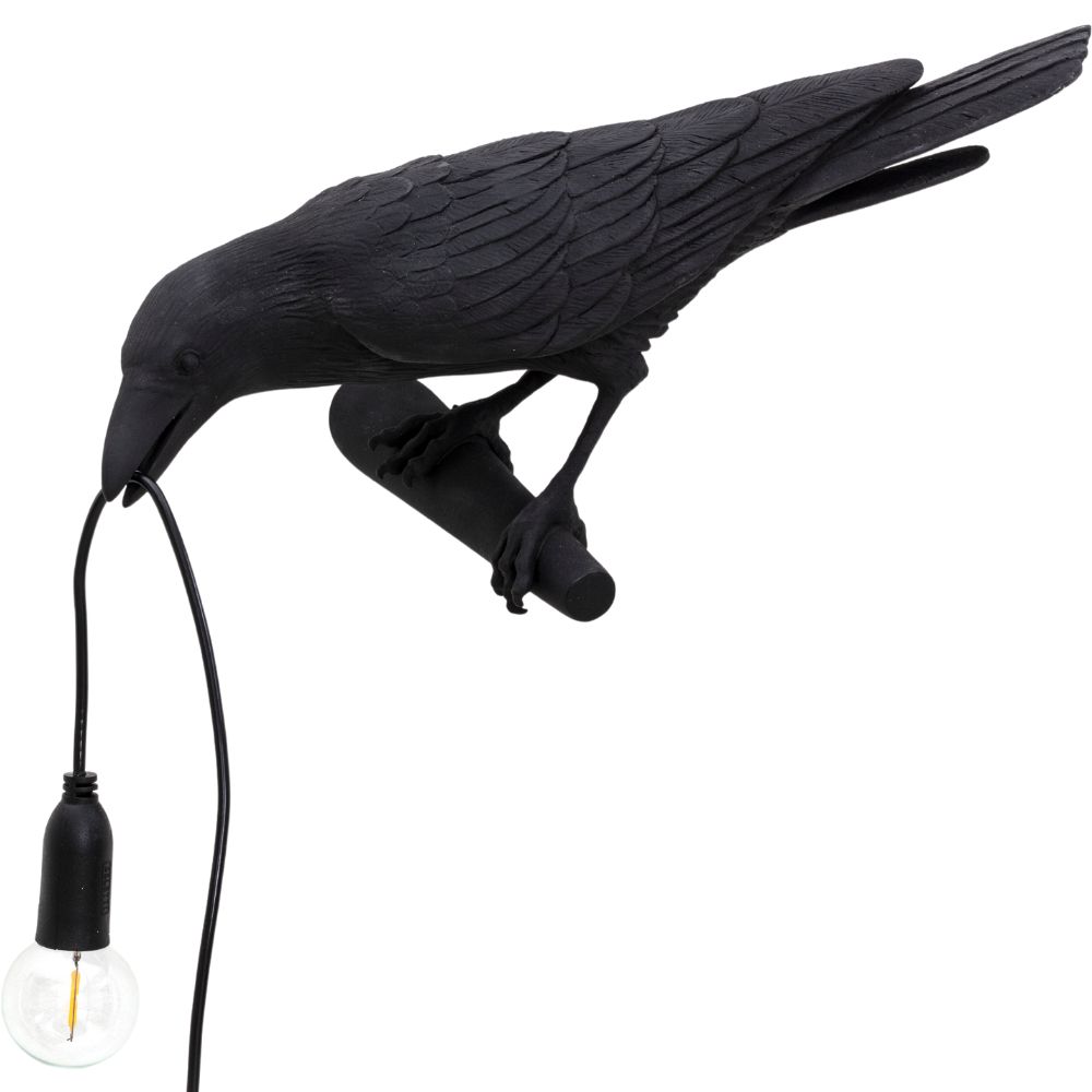 Wandlamp BIRD LOOKING LEFT 33 cm, zwart, Seletti