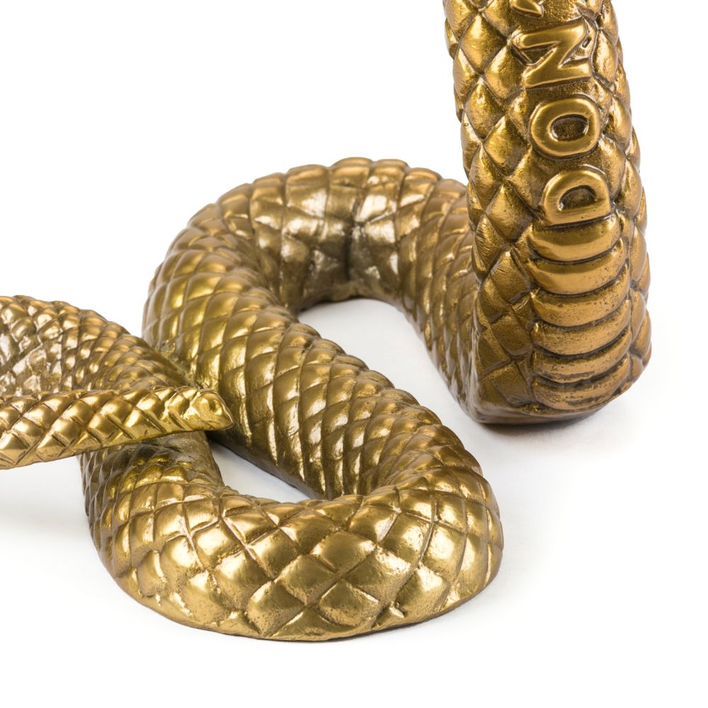 Decoratieve slang WUNDERKAMMER SNAKE 26 cm, zilver, aluminium, Seletti