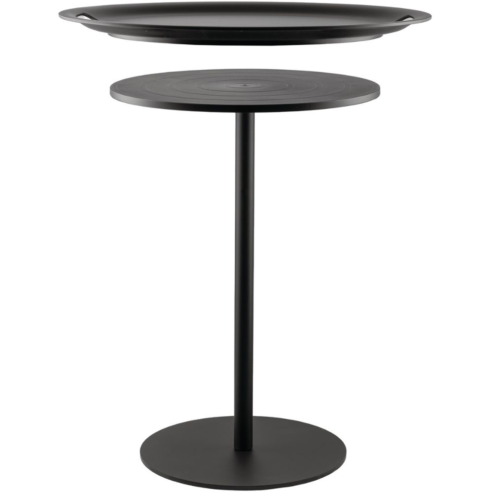 Bijzettafel OP-LA 52 cm, met afneembaar blad, zwart, Alessi