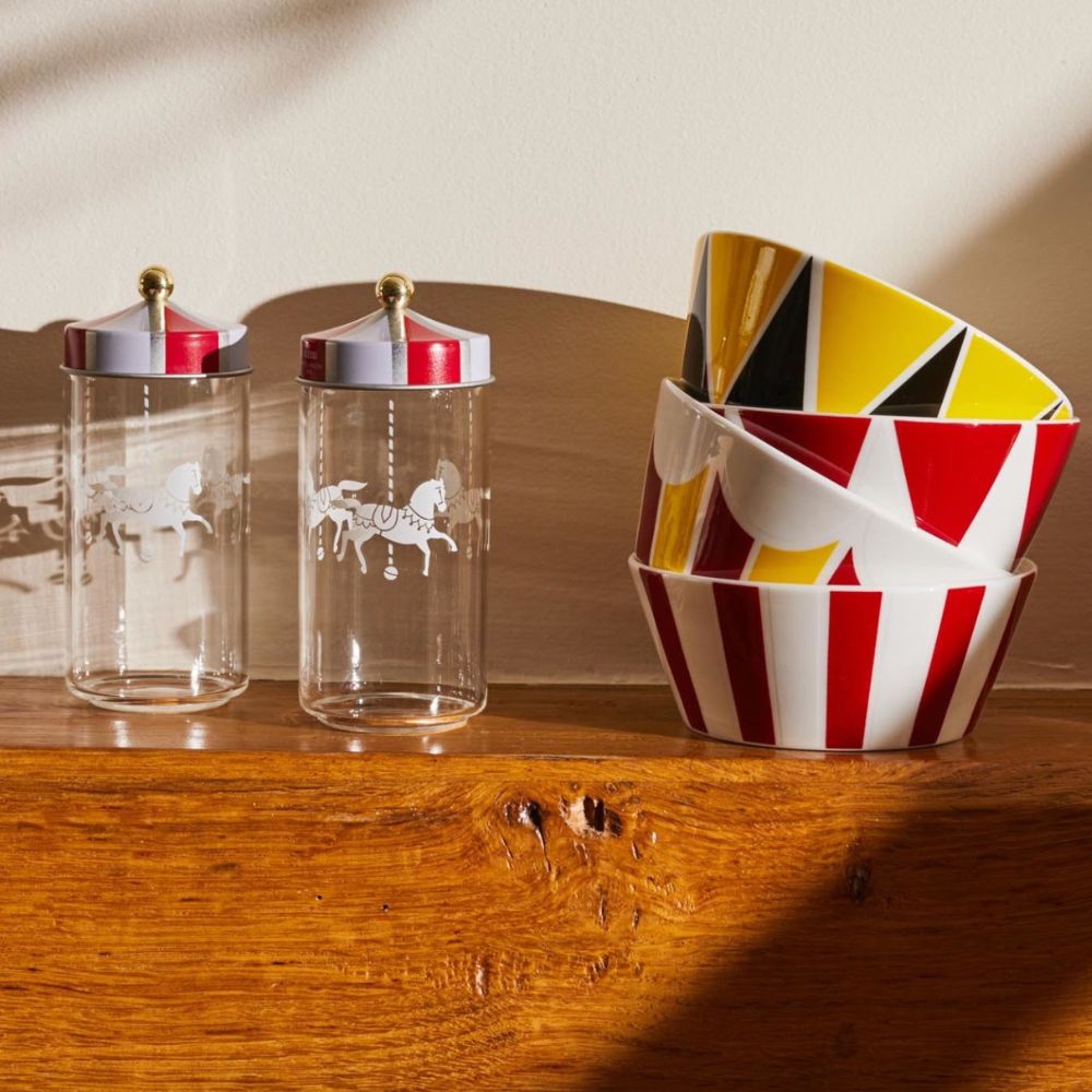 Opbergbus CIRCUS, set van 2 stuks, helder, Alessi