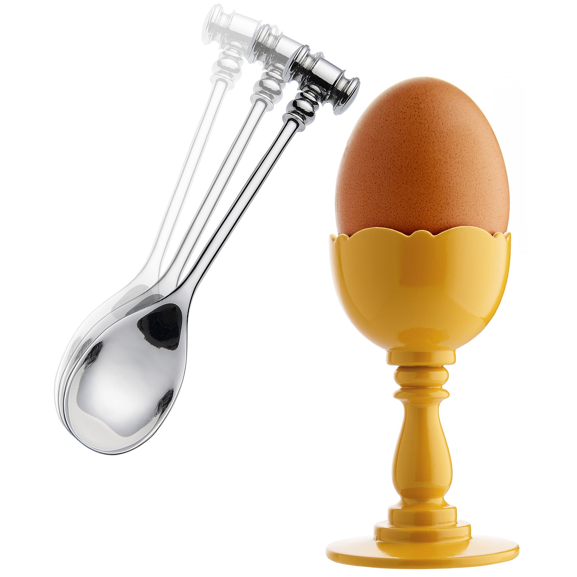 Eierlepel DRESSED, set van 2 stuks, 12 cm, zilver, Alessi