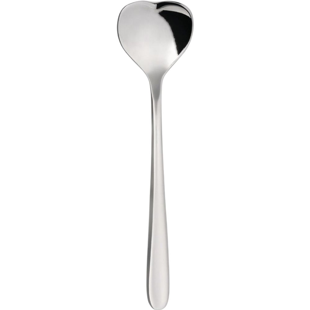 Koffielepel BIG LOVE, set van 4 stuks, 10 cm, zilver, Alessi