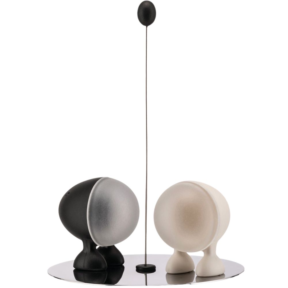 Peper- en zoutstel LILLIPUT 14 cm, zwart/wit, Alessi