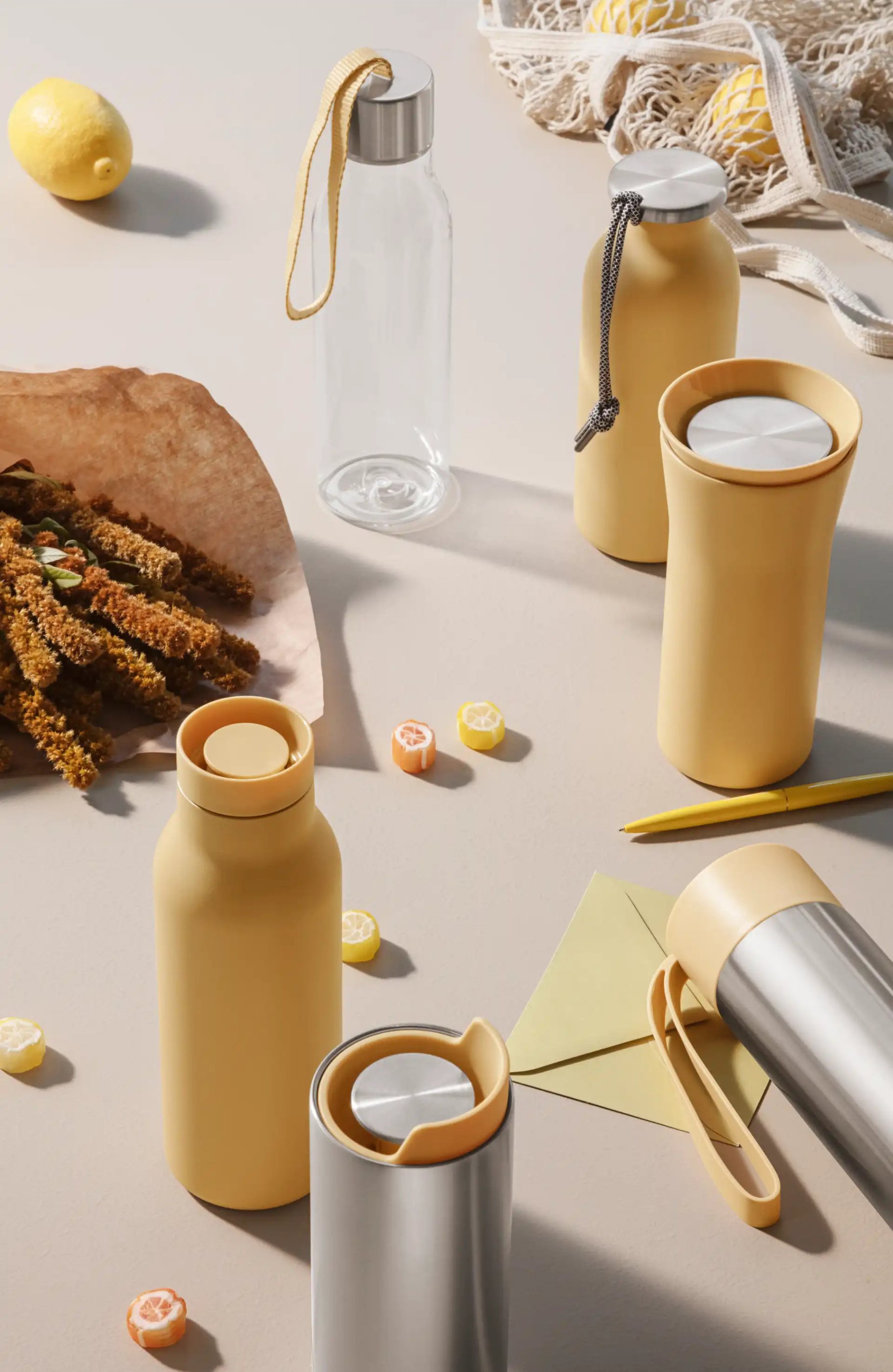 Reisbeker URBAN TO GO 350 ml, geel, roestvrij staal, Eva Solo