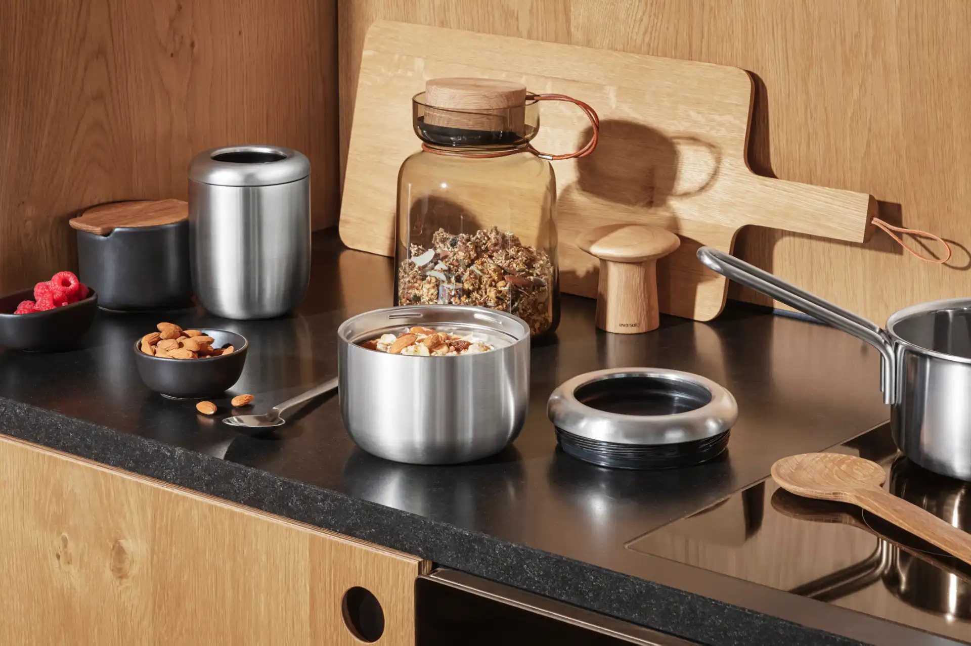 Thermospot TO GO 710 ml, zilver/zwart, roestvrij staal, Eva Solo