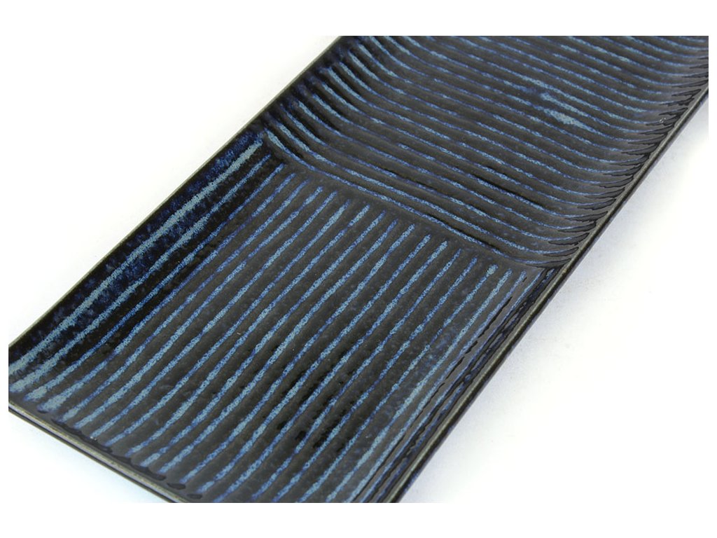 Sushibord LINES 33 x 10 cm, donkerblauw, MIJ