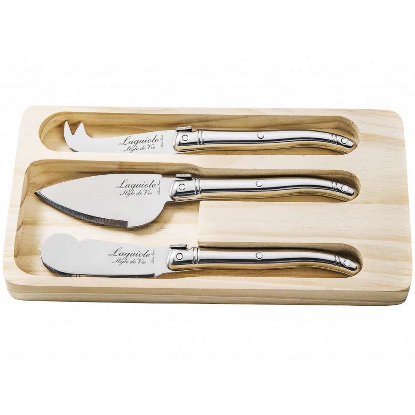 Kaasmes (set) PREMIUM, 3-delig, roestvrij staal, Laguiole