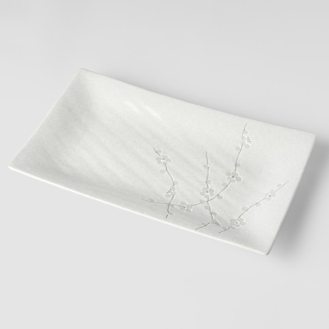 Serveerbord WHITE BLOSSOM 33 x 19 cm, MIJ