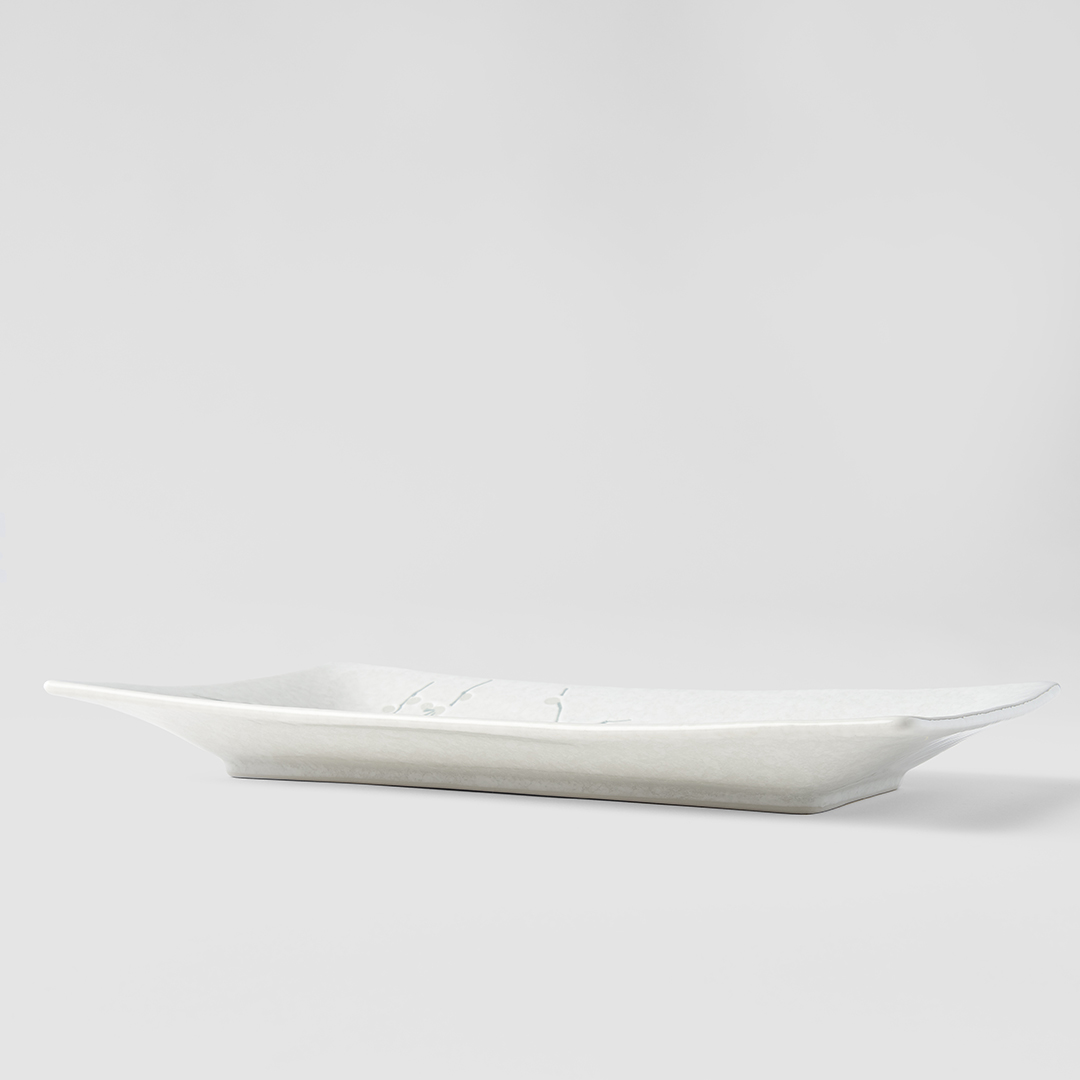 Serveerbord WHITE BLOSSOM 33 x 19 cm, MIJ
