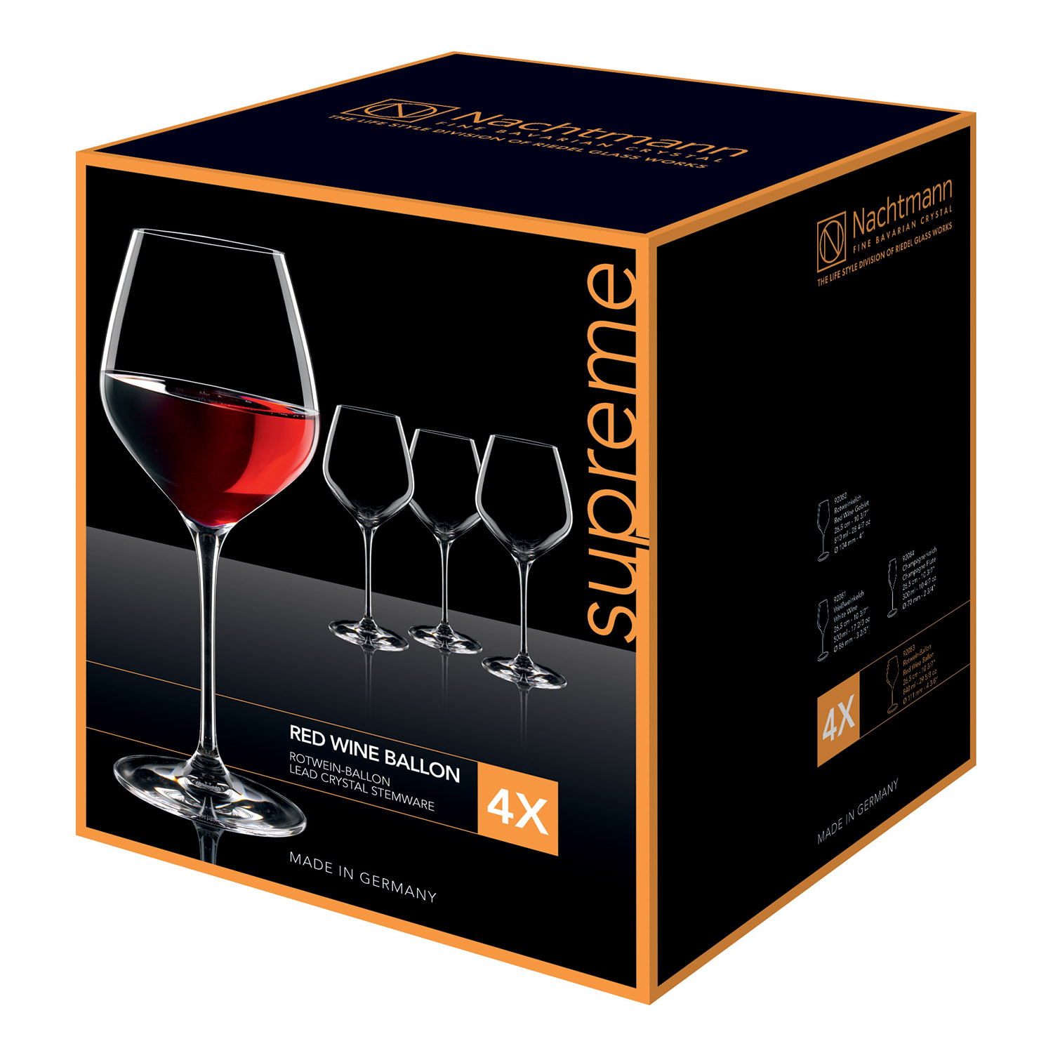Rode wijnglas SUPREME BURGUNDY XL, set van 4 stuks, 840 ml, Nachtmann