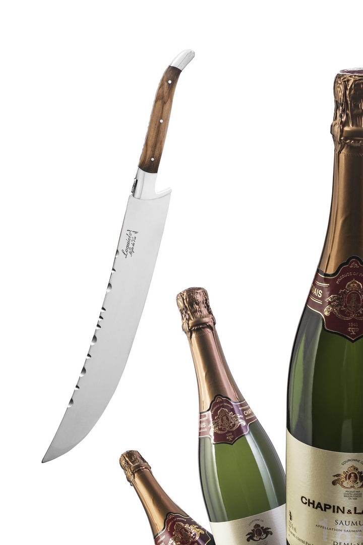 Sabreersabel LUXURY 30 cm, olijfkleurig handvat, Laguiole