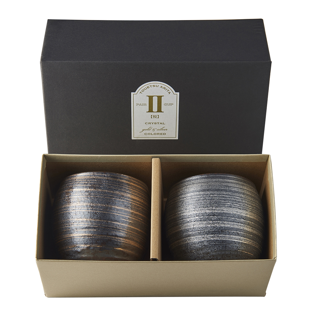 Theekopje zonder oor SHO-CHU, set van 2 stuks, 320 ml, zilver en brons, MIJ