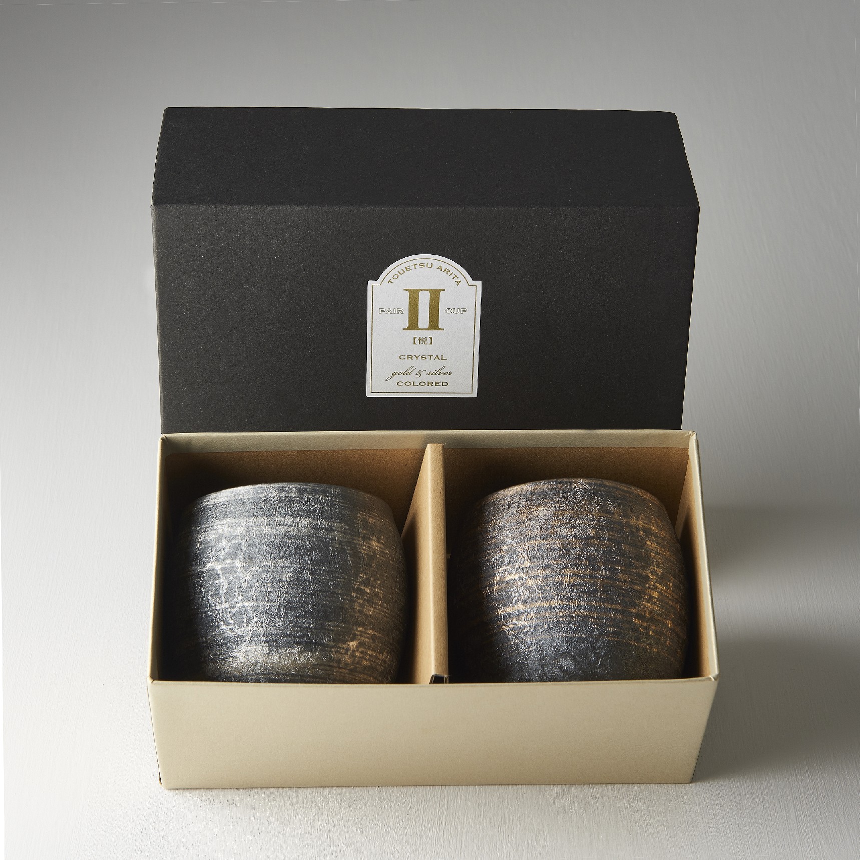 Theekopje zonder oor SHO-CHU, set van 2 stuks, 320 ml, zilver en brons, MIJ