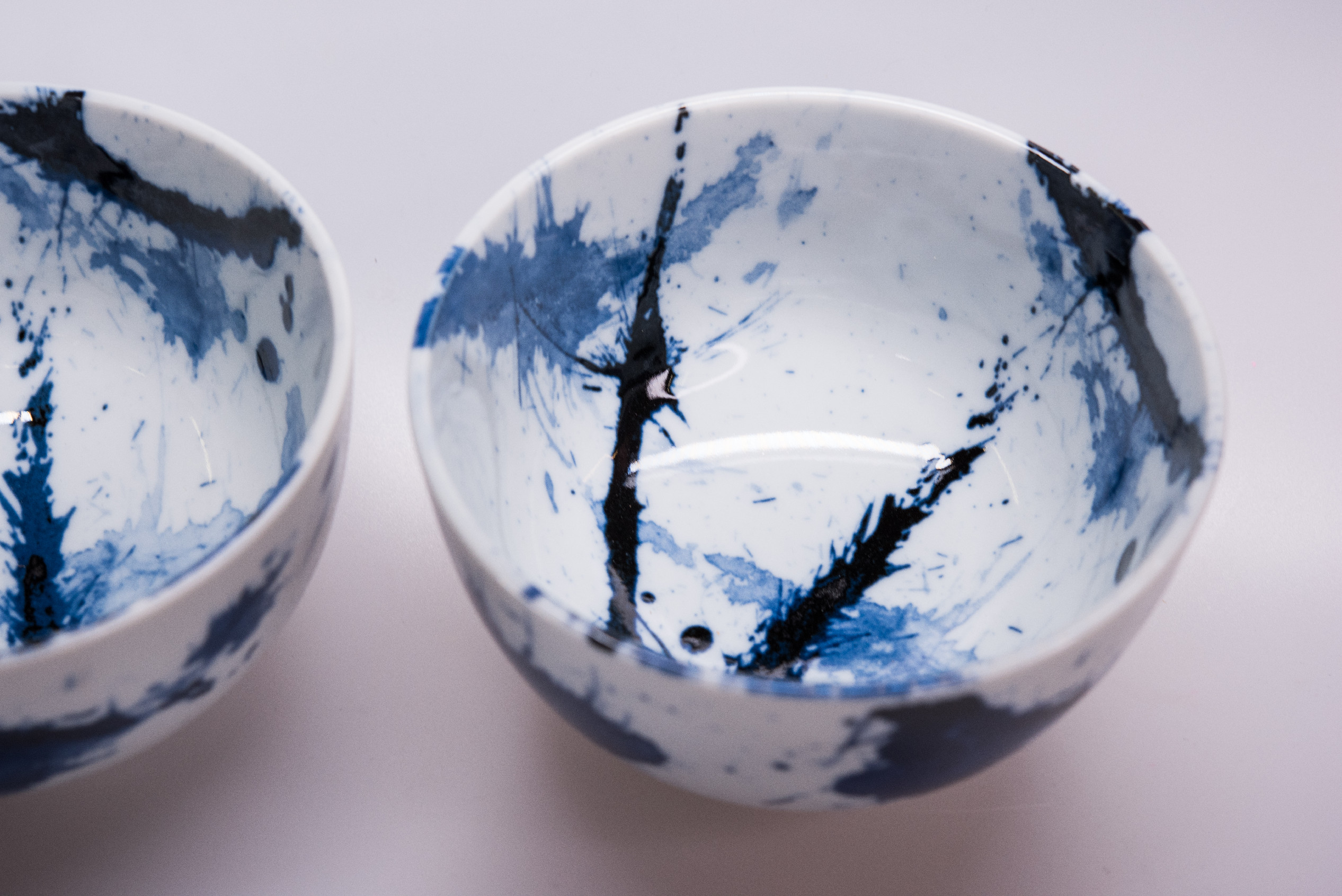 Opdienchaal BLUE & WHITE 350 ml, set van 2 stuks, met eetstokjes, MIJ