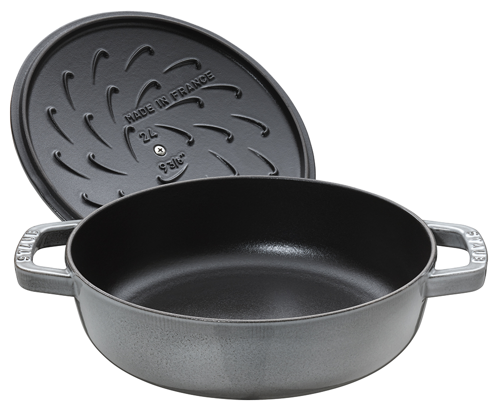 Lage braadpan 28 cm, kersen, gietijzer, Staub