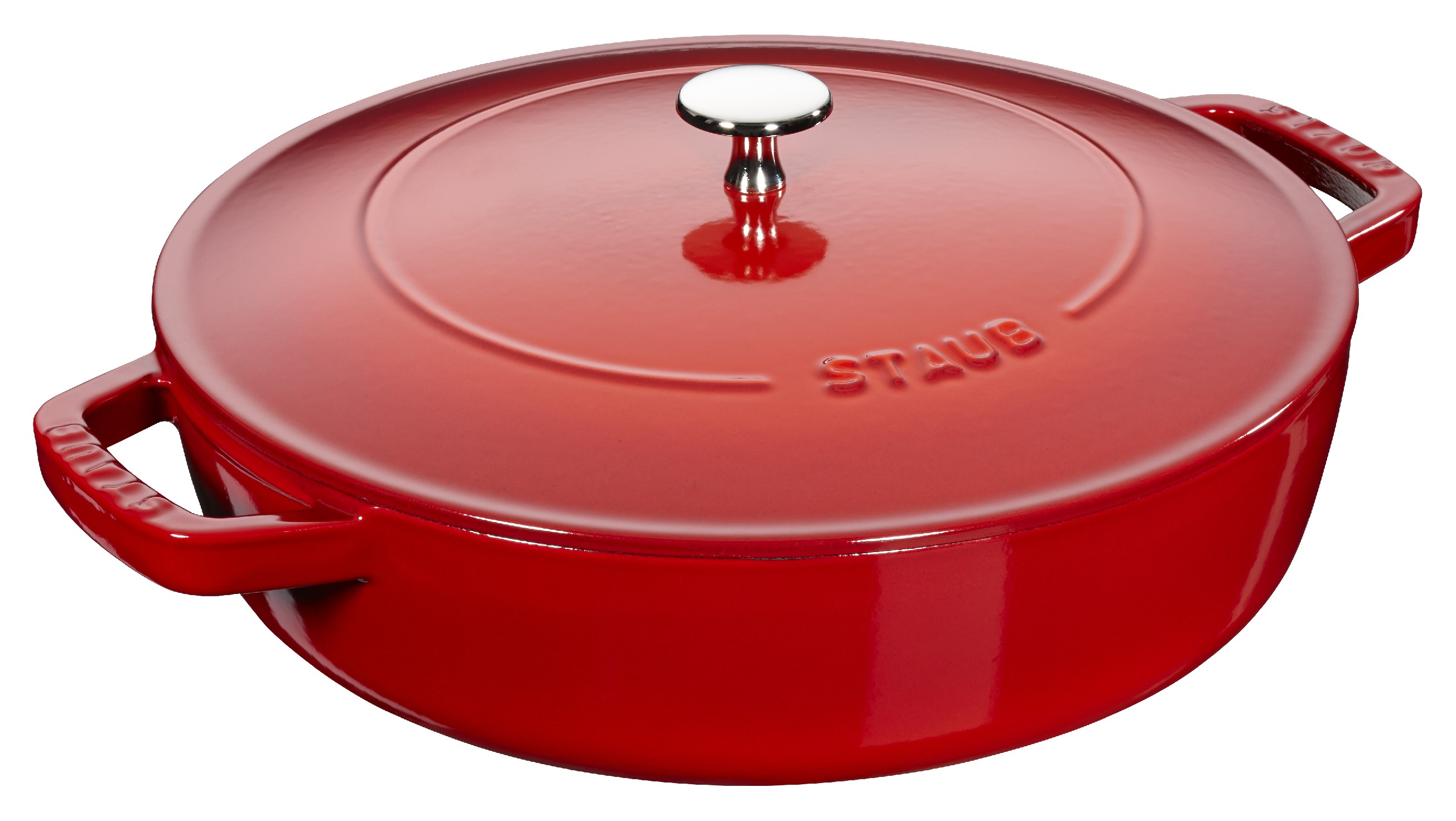 Lage braadpan 28 cm, kersen, gietijzer, Staub
