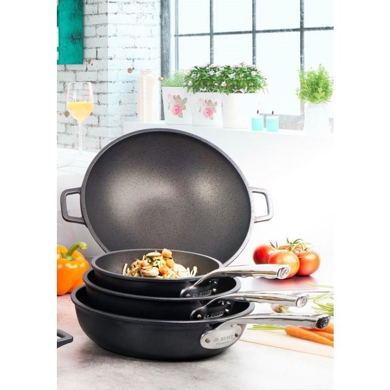 Sauteerpan CHOC EXTREME 24 cm, met anti-aanbaklaag, roestvrijstalen steel, de Buyer