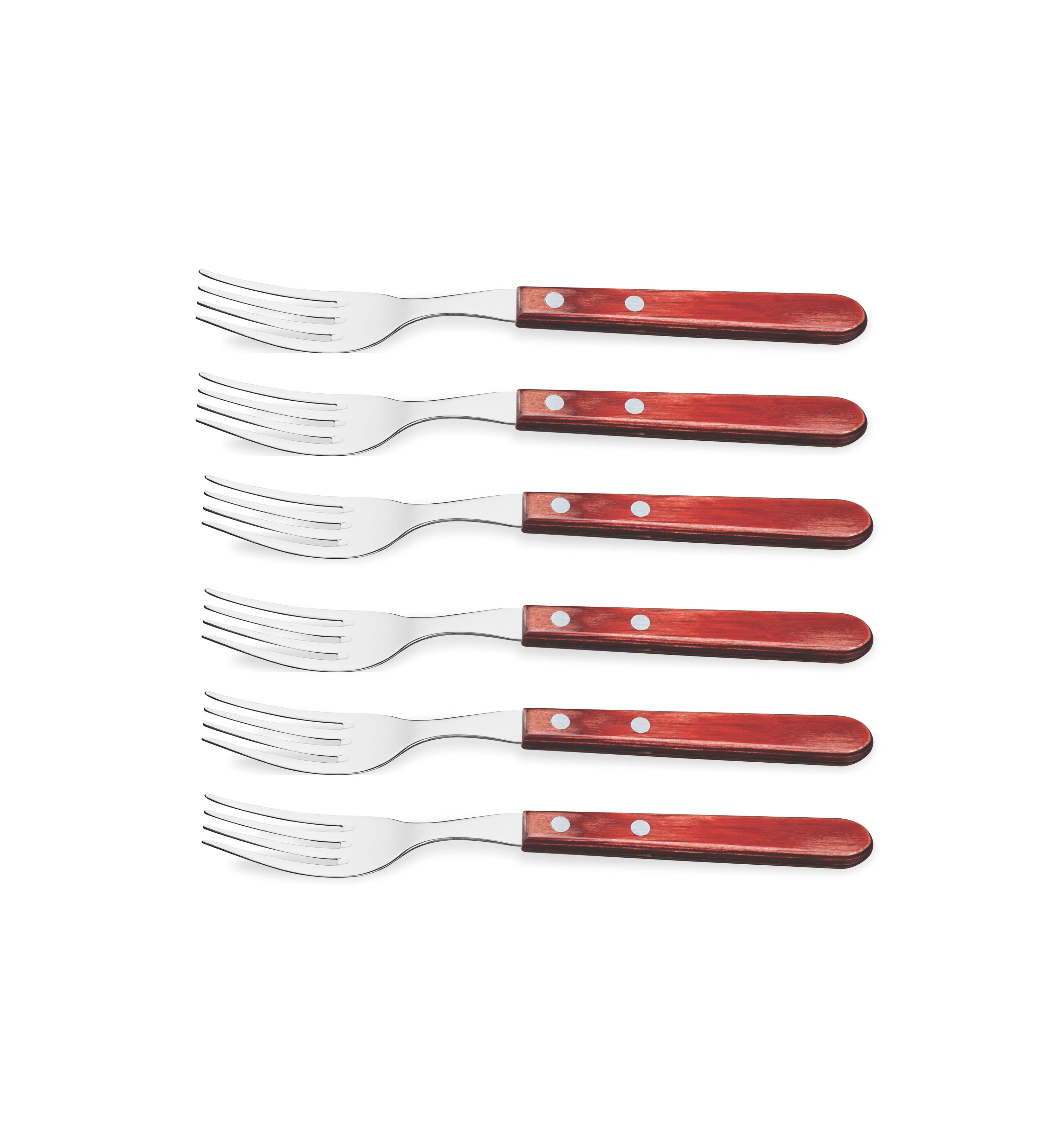 Steakvork JUMBO, set van 6 stuks, rood, Tramontina