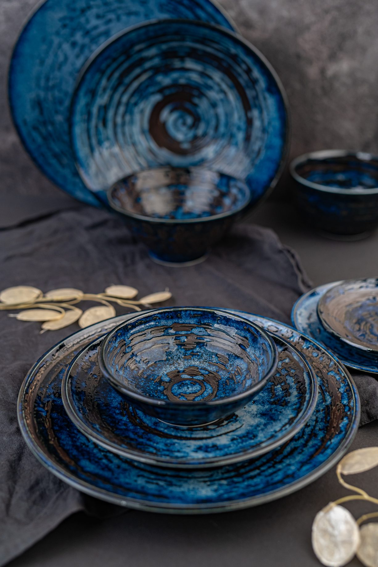Dineerbord COPPER SWIRL 25 cm, MIJ